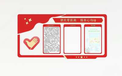 现代社区服务文化宣传墙3D模型下载